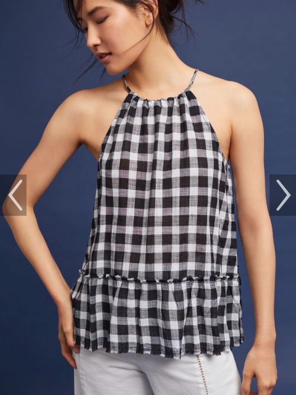 Cloth & Stone Black Gingham Tank Top